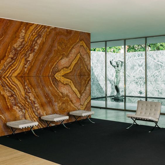 Gold Brown Beige Multi Colour Marble Natural Stone Feature Wall