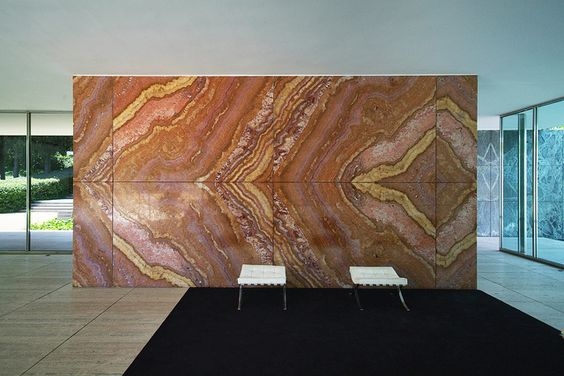 Gold Brown Beige Multi Colour Marble Natural Stone Feature Wall