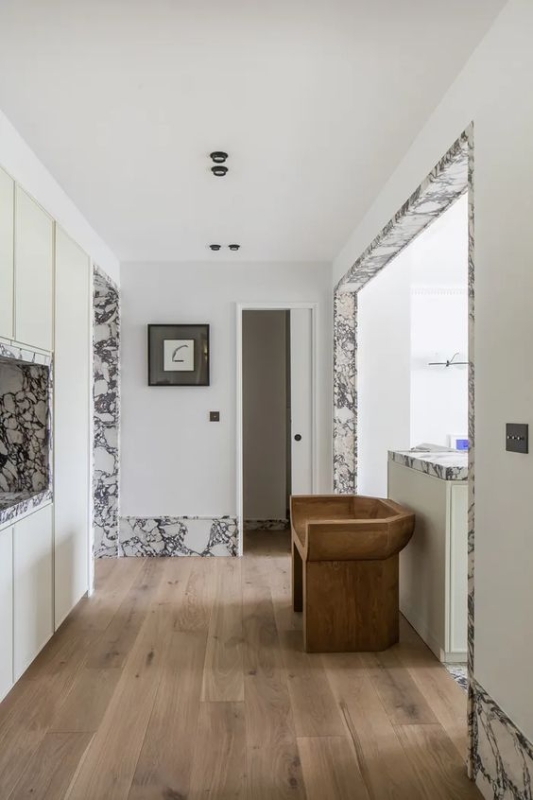 Purple White Marble Natural Stone Interior Design