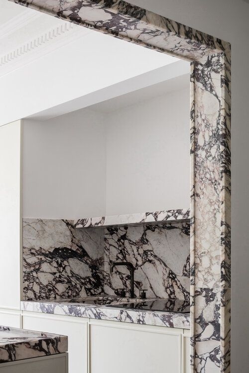 Purple White Marble Natural Stone Interior Design