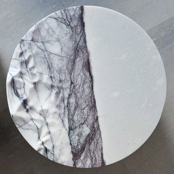 White Purple Marble Natural Stone Coffee Table