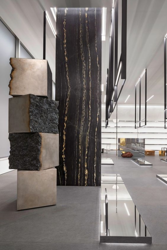 Black Gold Marble Natural Stone Feature Wall