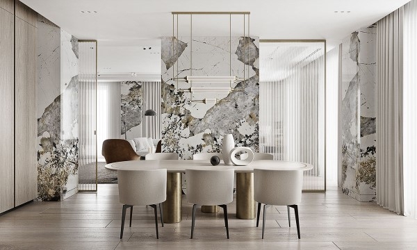 Green Grey White Multi Colour Marble Natural Stone Residential