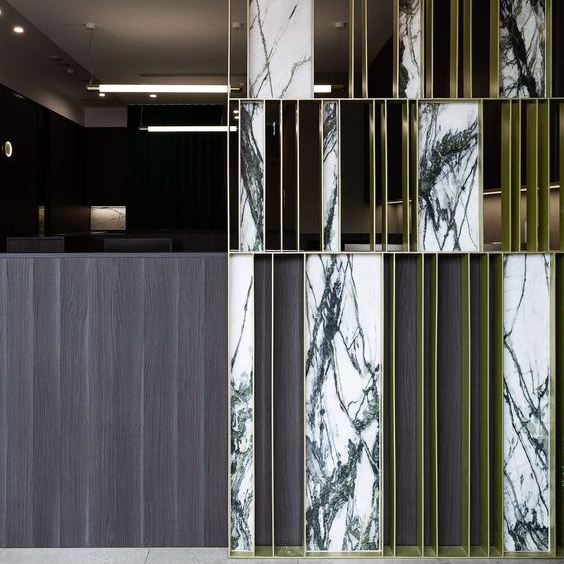 Black White Marble Natural Stone Office