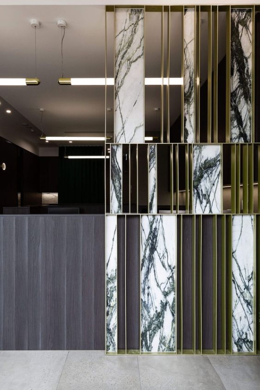 Black White Marble Natural Stone Office