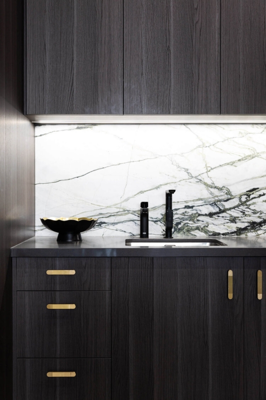 Black White Marble Natural Stone Office