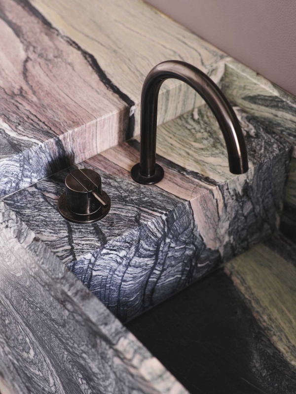 Purple Grey White Marble Natural Stone Bathroom