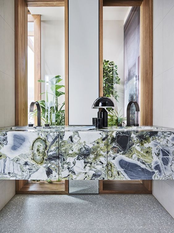 Green Grey White Marble Natural Stone