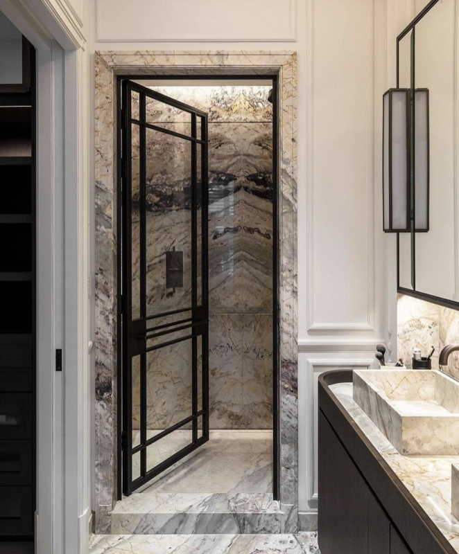 Grey Beige White Multi Colour Marble Natural Stone Bathroom