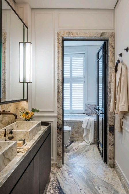 Grey Beige White Multi Colour Marble Natural Stone Bathroom