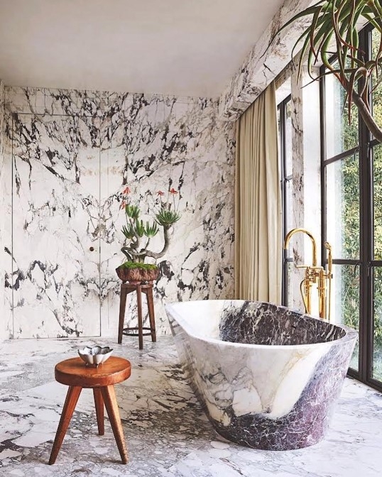 Purple Beige White Multi Colour Marble Natural Stone Bathroom