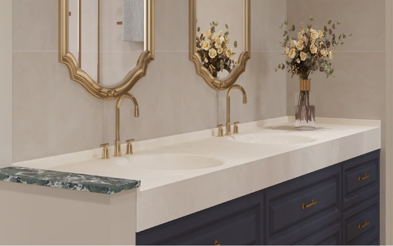 TopaBasin, Sintered stone, sintered stone vanity top with integrated basin