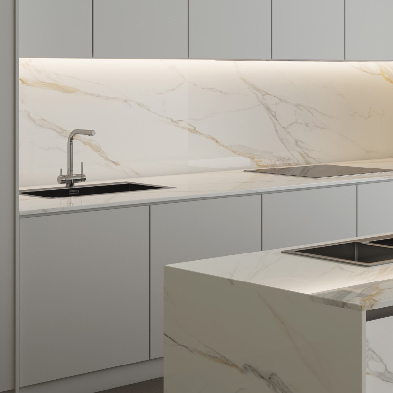 Through-body sintered stone