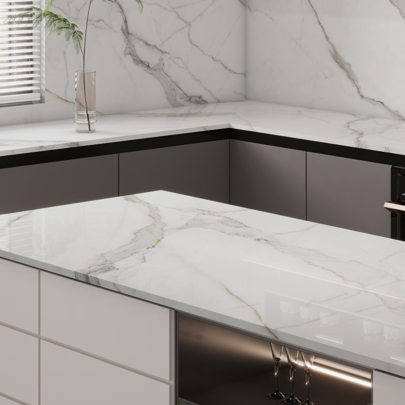 Through-body sintered stone
