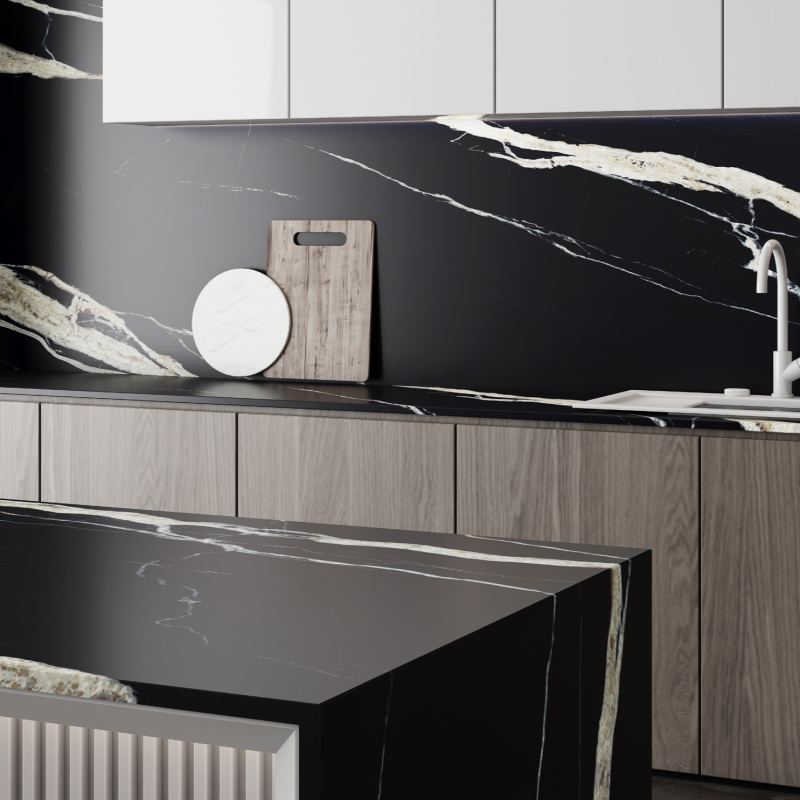 Through-body sintered stone