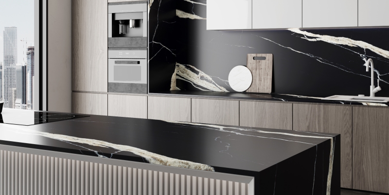 Through-body sintered stone