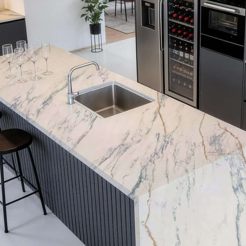 Through-body sintered stone