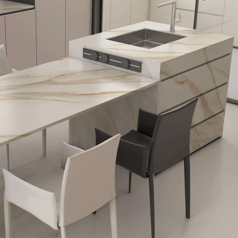 Through-body sintered stone