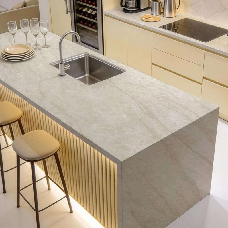 Through-body sintered stone