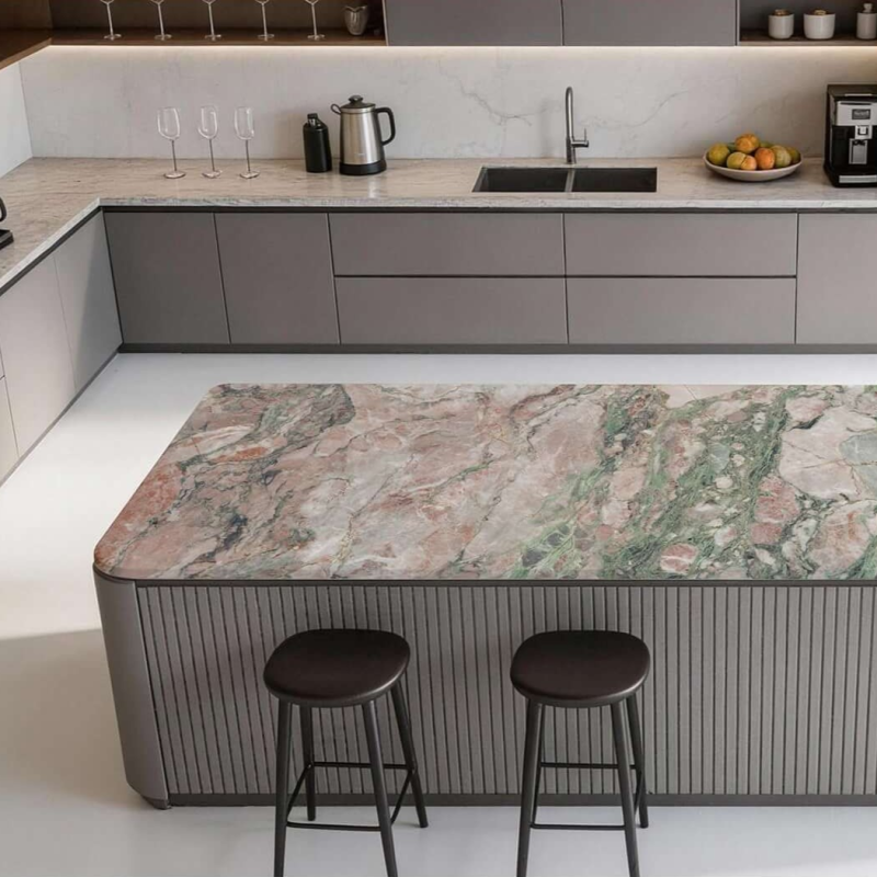 Through-body sintered stone